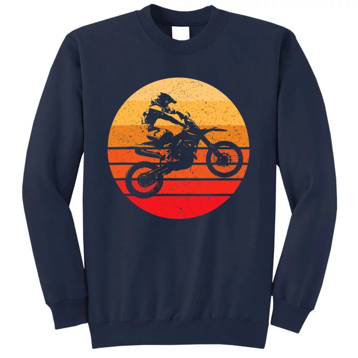 Motocross Retro Vintage Dirt Bike Tall Sweatshirt