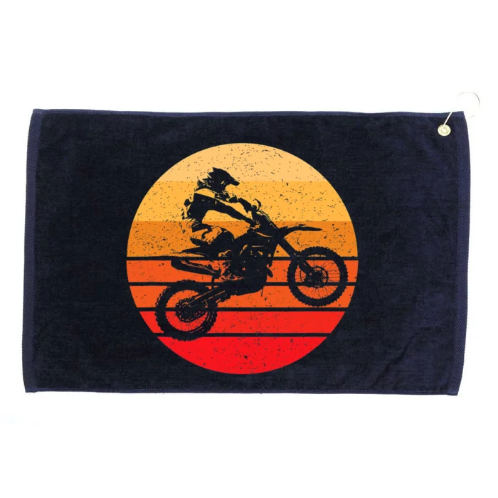 Motocross Retro Vintage Dirt Bike Grommeted Golf Towel