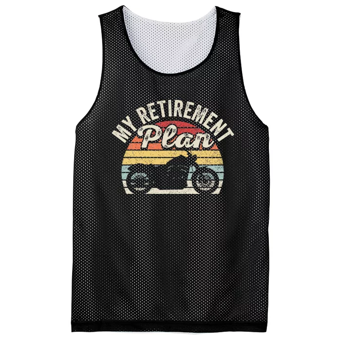 Motorcycle Retro Vintage My Retirement Plan Bike Retirement Mesh Reversible Basketball Jersey Tank