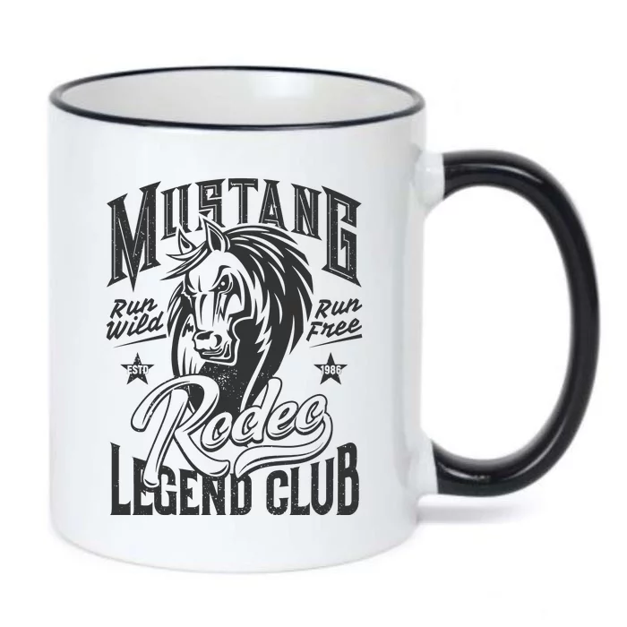 Mustang Run Wild Run Free Rodeo Legend Club Black Color Changing Mug