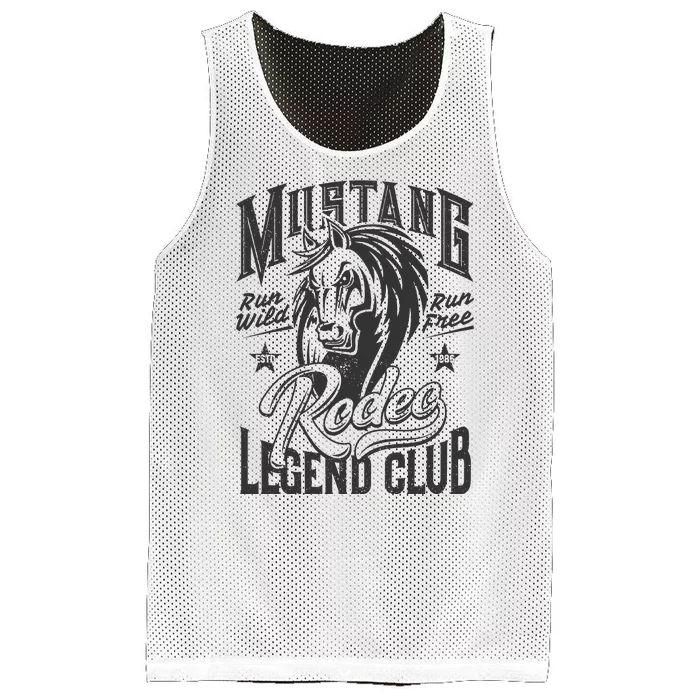 TeeShirtPalace | Mustang Run Wild Run Free Rodeo Legend Club Mesh  Reversible Basketball Jersey Tank