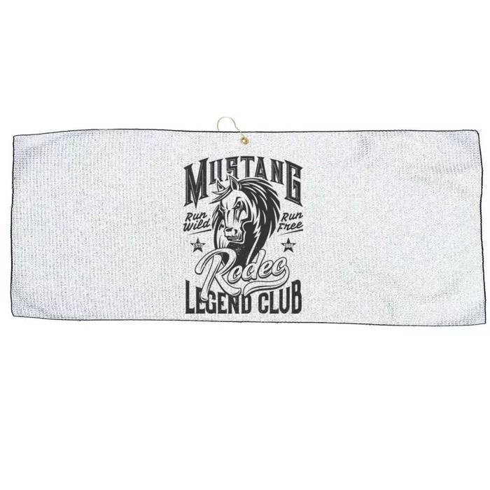 Mustang Run Wild Run Free Rodeo Legend Club Large Microfiber Waffle Golf Towel