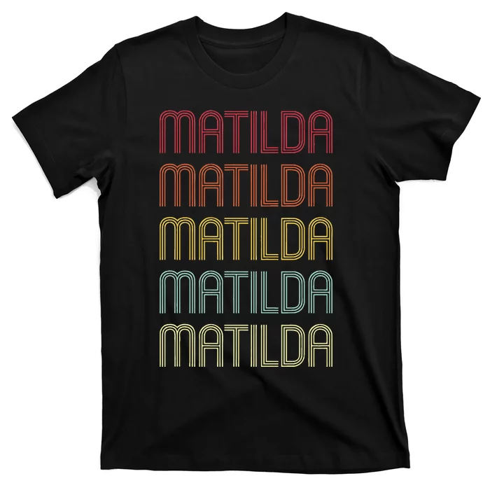 Matilda Retro Wordmark Pattern Vintage Personalized 70s T-Shirt