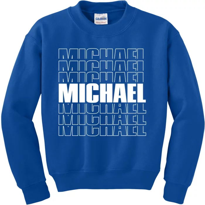 Michael Repeated Word Retro Personalized First Name Cool Gift Kids Sweatshirt