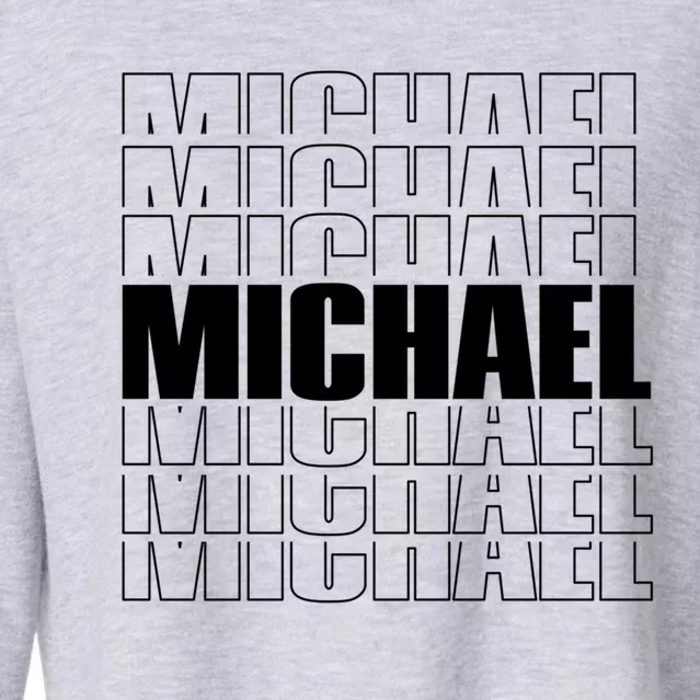 Michael Repeated Word Retro Personalized First Name Cool Gift Cropped Pullover Crew