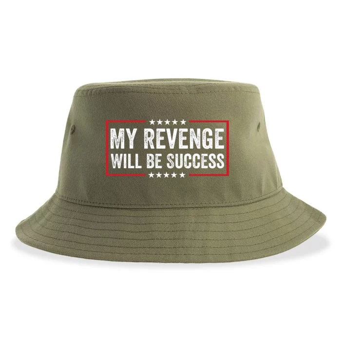 My Revenge Will Be Success American Flag Trump 2024 Cool Gift Sustainable Bucket Hat