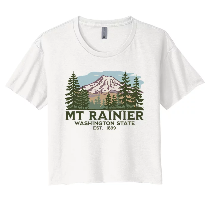 Mount R.A.I.N.I.E.R Washington S.T.A.T.E. Mt Women's Crop Top Tee