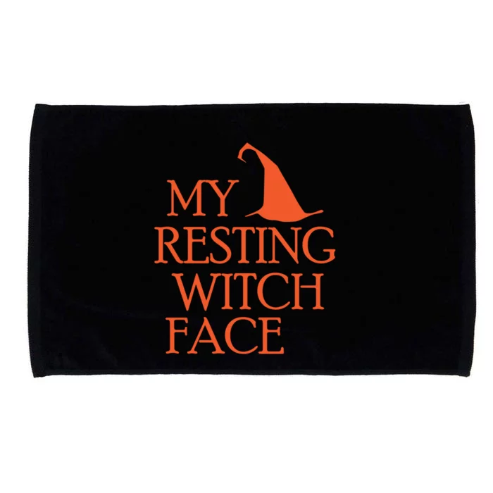 My Resting Witch Face Snarky Halloween Witch Gift Microfiber Hand Towel