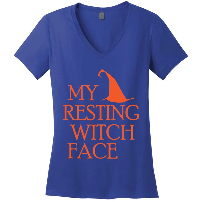 My Resting Witch Face Snarky Halloween Witch Gift Women's V-Neck T-Shirt