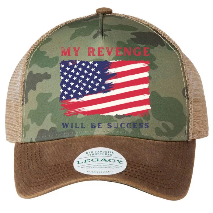 My Revenge Will Be Success American Flag 2024 Gift Legacy Tie Dye Trucker Hat