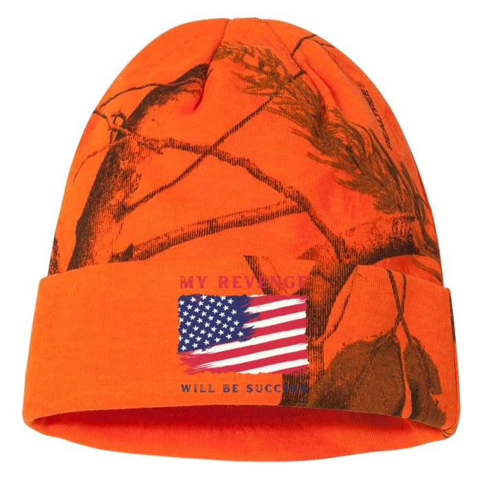 My Revenge Will Be Success American Flag 2024 Gift Kati - 12in Camo Beanie