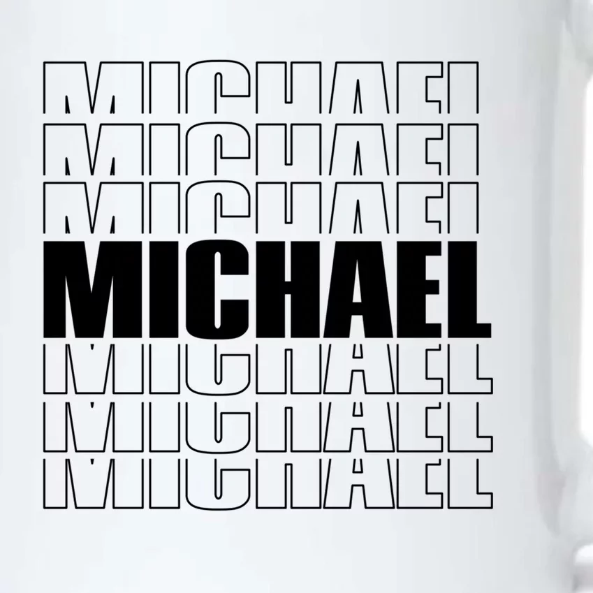 Michael Repeated Word Retro Personalized First Name Gift Black Color Changing Mug