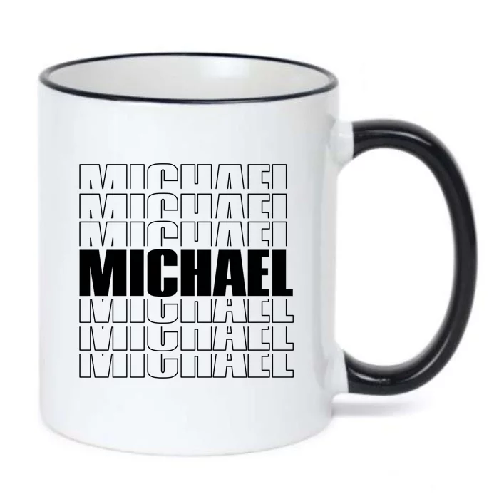 Michael Repeated Word Retro Personalized First Name Gift Black Color Changing Mug