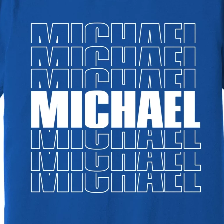 Michael Repeated Word Retro Personalized First Name Gift Premium T-Shirt