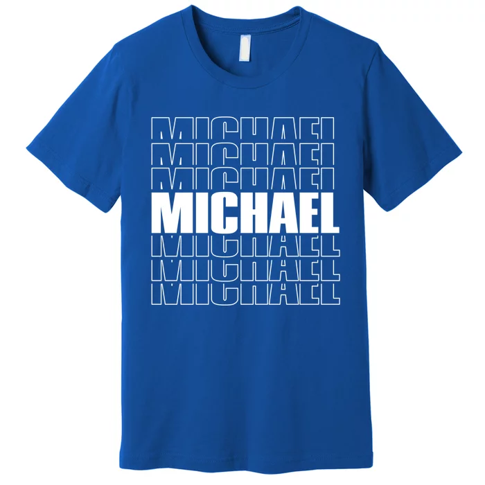 Michael Repeated Word Retro Personalized First Name Gift Premium T-Shirt