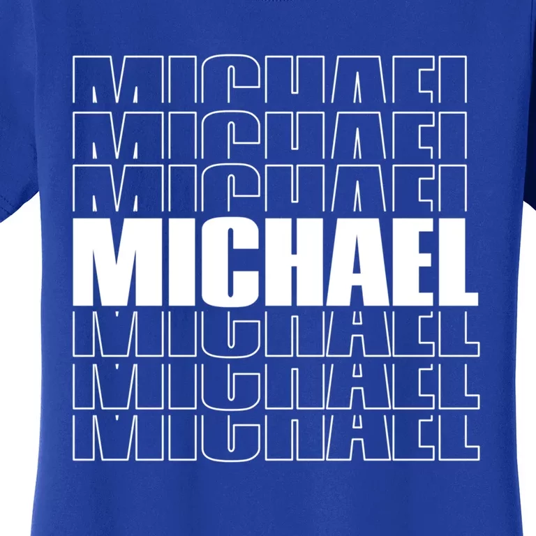 Michael Repeated Word Retro Personalized First Name Gift Women's T-Shirt