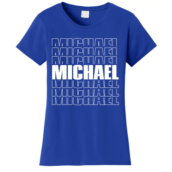 Michael Repeated Word Retro Personalized First Name Gift Women's T-Shirt