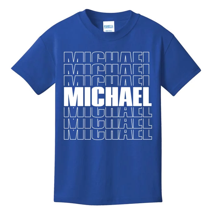 Michael Repeated Word Retro Personalized First Name Gift Kids T-Shirt