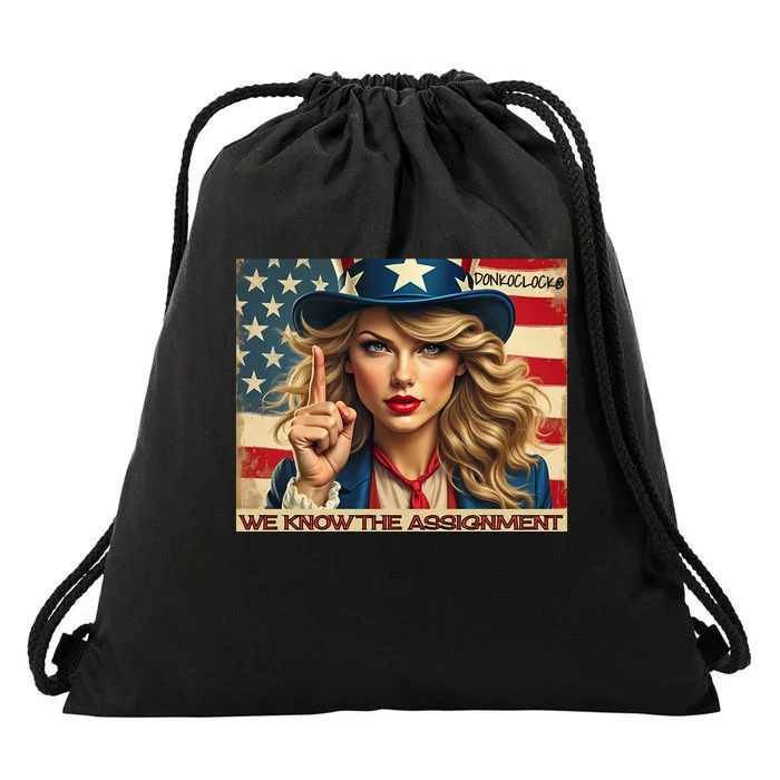 Marlene Robertson We Know The Assignment Drawstring Bag