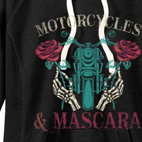 Motorbike Riding Women Motorcycles And Mascara Roses Biker Women's Fleece Hoodie