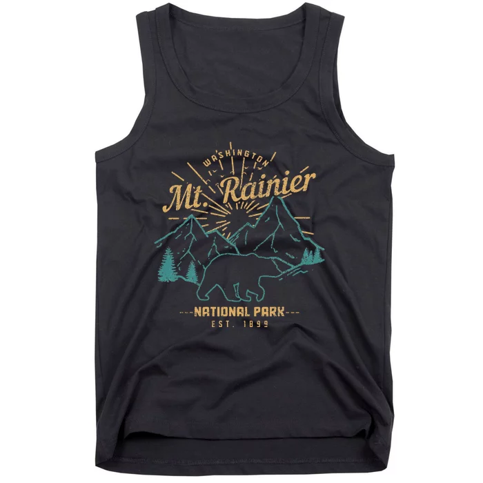 Mt. Rainier Washington Vintage Mountain National Park Pnw Tank Top