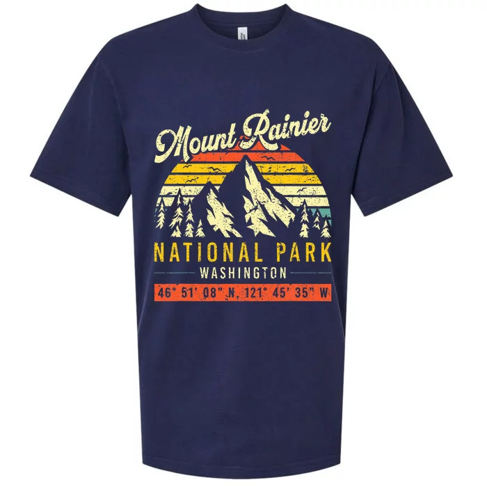 Mount Rainier Washington Vintage Retro National Park Sueded Cloud Jersey T-Shirt