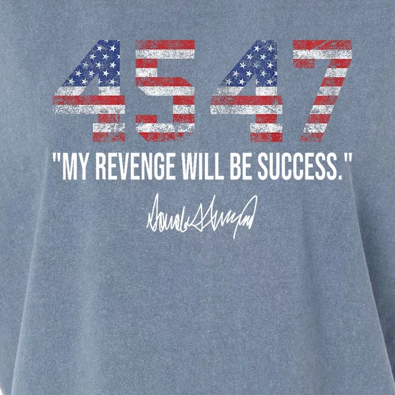 My Revenge Will Be Success American Flag Trump 2024 Garment-Dyed Women's Muscle Tee