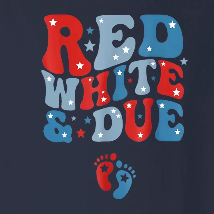 Mommy Red White Blue And Due 4th Of July Usa Baby Reveal American Gift Toddler Long Sleeve Shirt