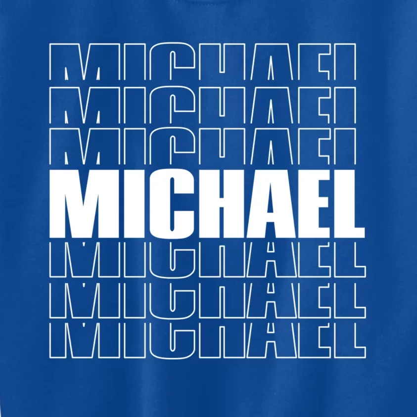 Michael Repeated Word Retro Personalized First Name Gift Kids Sweatshirt