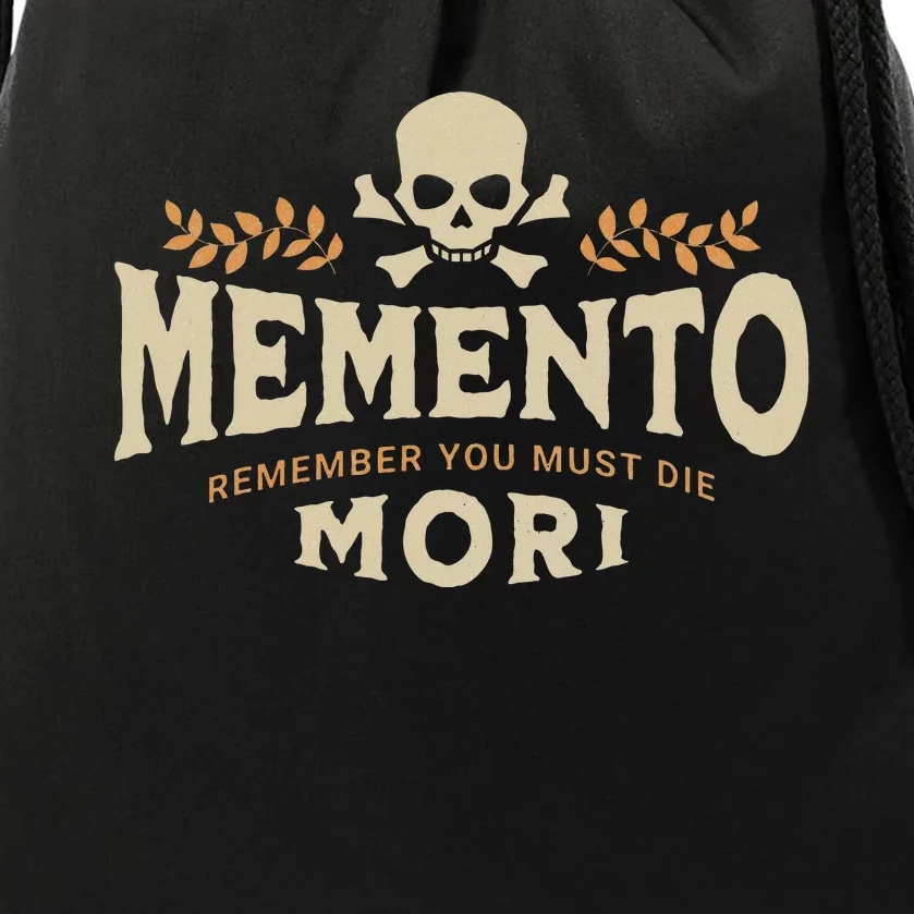 Memento remember you must die Mori Skull Drawstring Bag