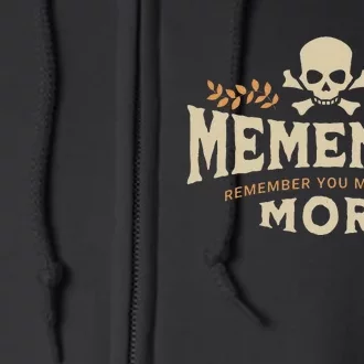 Memento remember you must die Mori Skull Full Zip Hoodie