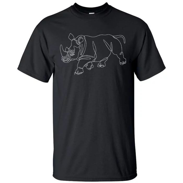 Minimalist Rhino Zoologist Rhinoceros Safari Animal Lover Tall T-Shirt