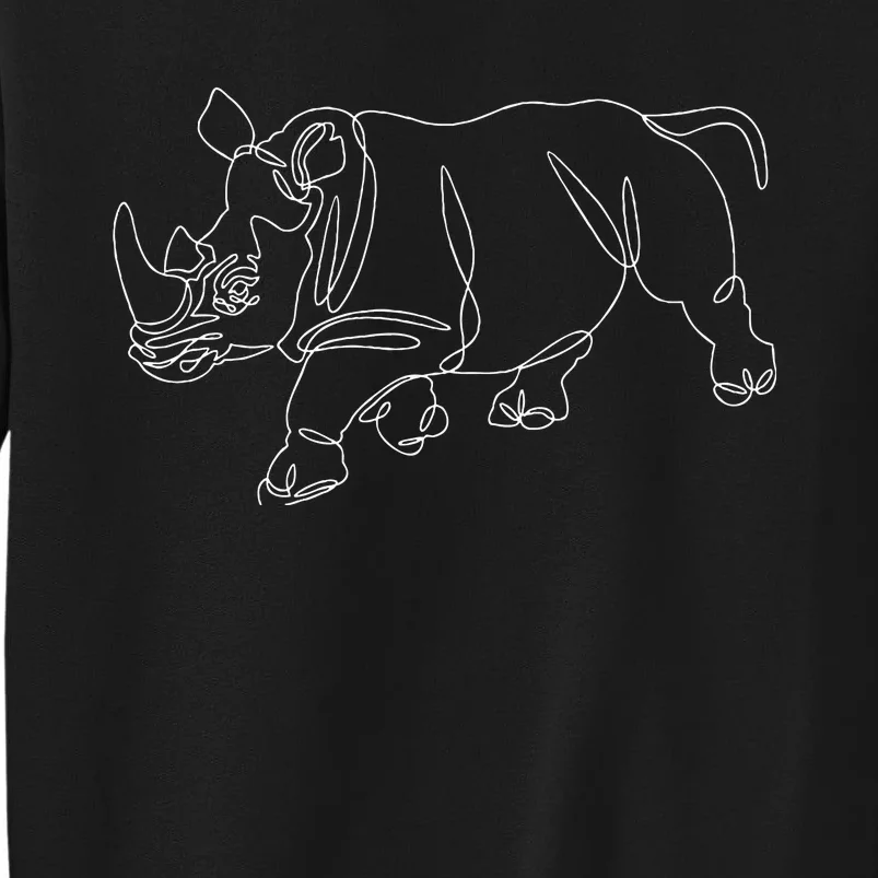 Minimalist Rhino Zoologist Rhinoceros Safari Animal Lover Tall Sweatshirt