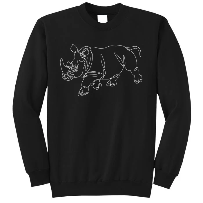 Minimalist Rhino Zoologist Rhinoceros Safari Animal Lover Sweatshirt