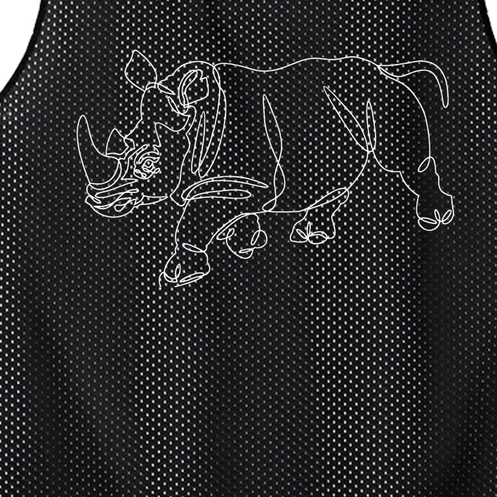 Minimalist Rhino Zoologist Rhinoceros Safari Animal Lover Mesh Reversible Basketball Jersey Tank