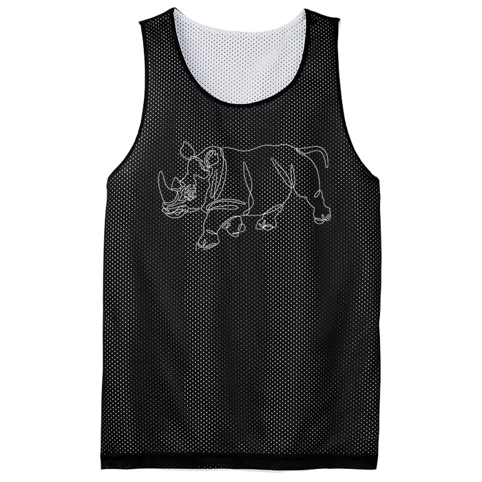 Minimalist Rhino Zoologist Rhinoceros Safari Animal Lover Mesh Reversible Basketball Jersey Tank