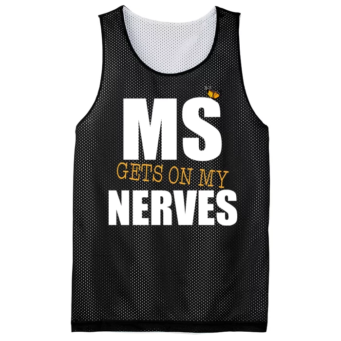 MS Gets On My Nerves Multiple Sclerosis Mesh Reversible Basketball Jersey Tank