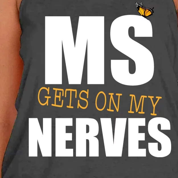 MS Gets On My Nerves Multiple Sclerosis Women's Knotted Racerback Tank