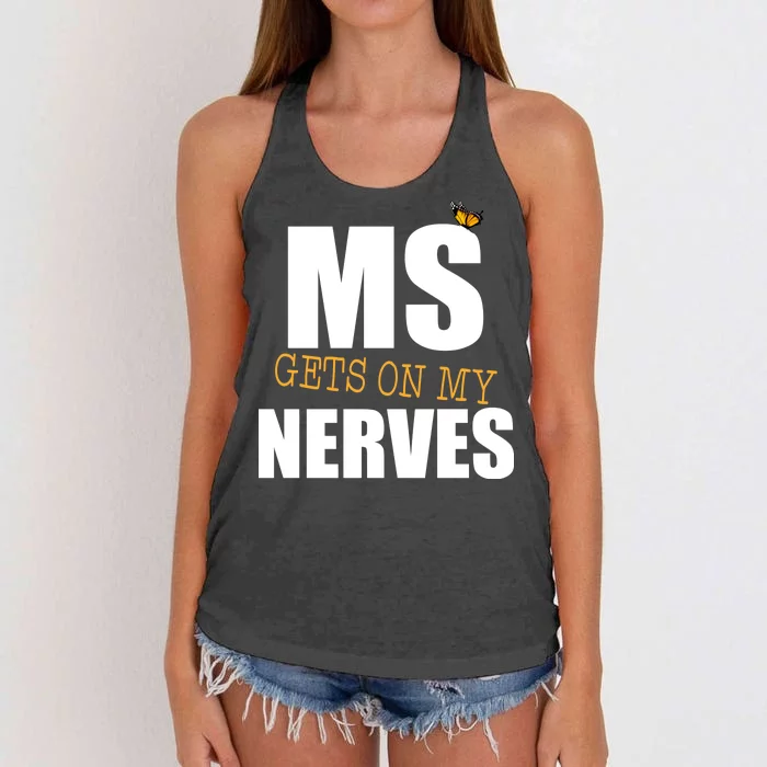 MS Gets On My Nerves Multiple Sclerosis Women's Knotted Racerback Tank