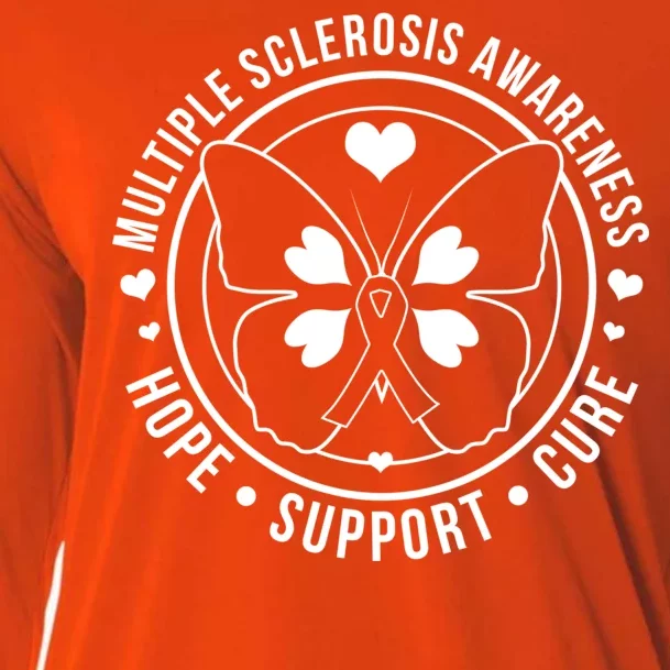 MS Multiple Sclerosis Awareness Hope Support Cure Cooling Performance Long Sleeve Crew