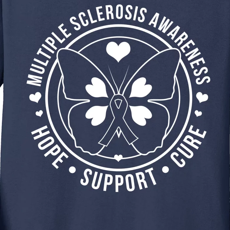 MS Multiple Sclerosis Awareness Hope Support Cure Kids Long Sleeve Shirt