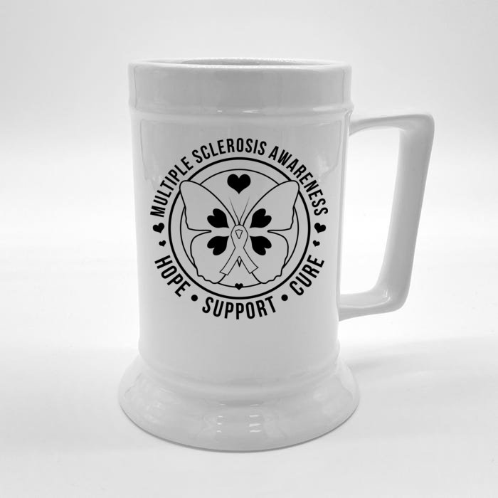 MS Multiple Sclerosis Awareness Hope Support Cure Front & Back Beer Stein