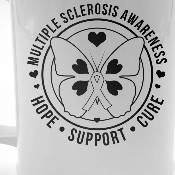 MS Multiple Sclerosis Awareness Hope Support Cure Front & Back Beer Stein