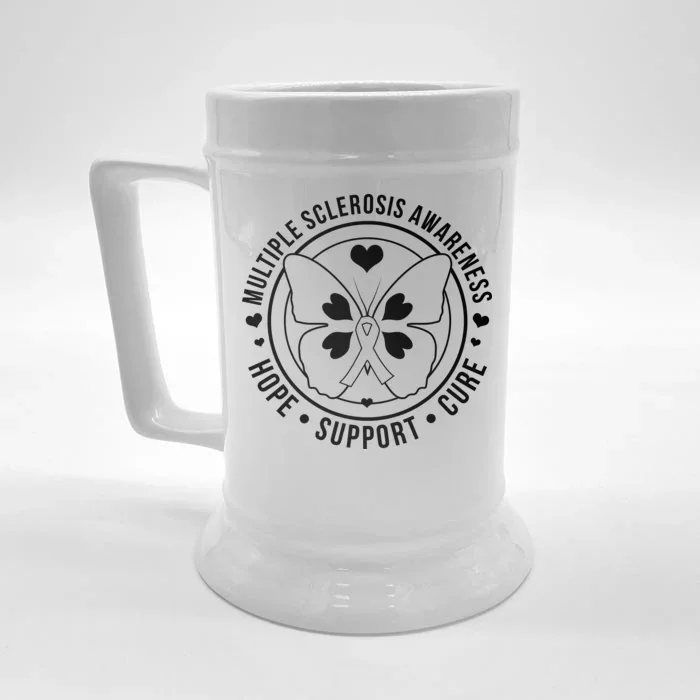 MS Multiple Sclerosis Awareness Hope Support Cure Front & Back Beer Stein