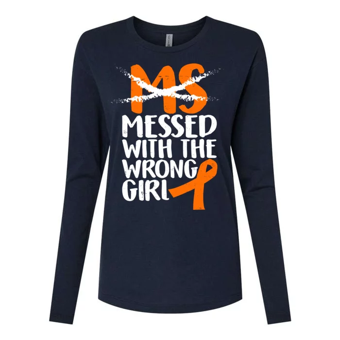 MS Multiple Sclerosis Messed With The Wrong Chick Womens Cotton Relaxed Long Sleeve T-Shirt