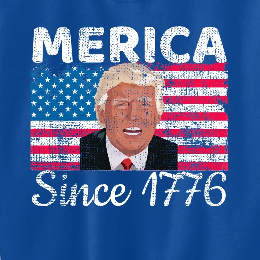 Merica Since 1776 4th Of July Trump Party Gift Funny Gift Funny Gift Kids Sweatshirt