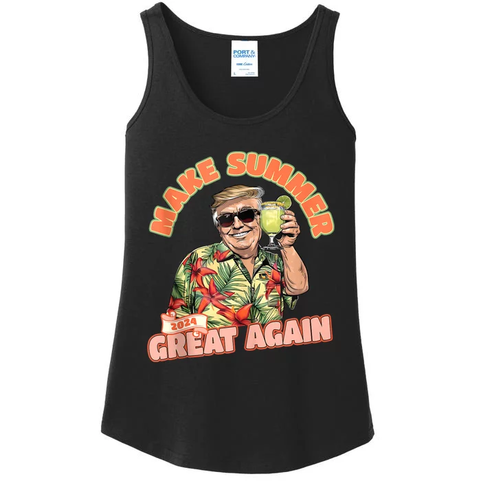 Make Summer 2024 Great Again Donald Trump Vacation Hawaii Ladies Essential Tank