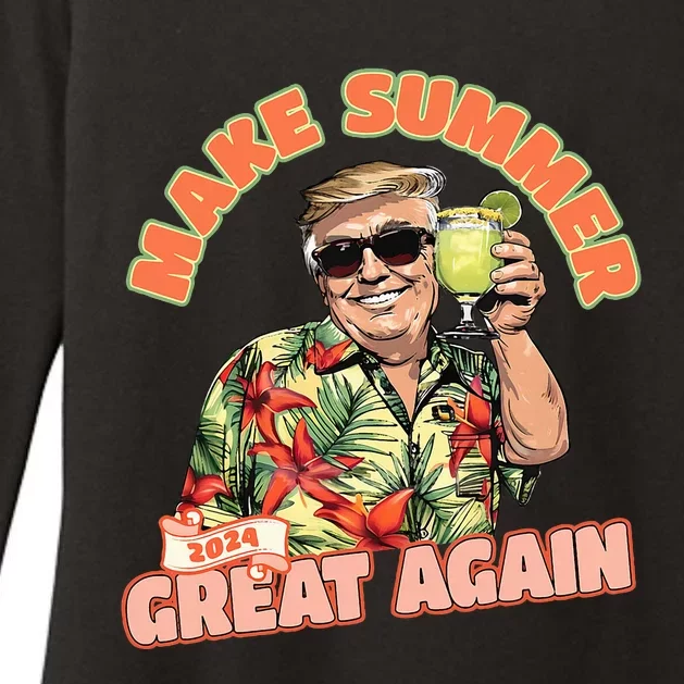 Make Summer 2024 Great Again Donald Trump Vacation Hawaii Womens CVC Long Sleeve Shirt