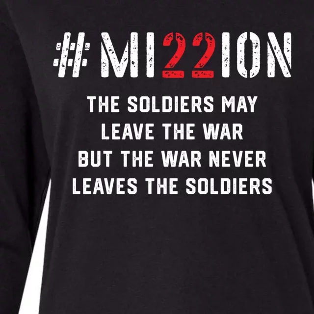 Mission Save 22 A Day Veteran Lives Suicide Awareness Ptsd Cute Gift Womens Cotton Relaxed Long Sleeve T-Shirt