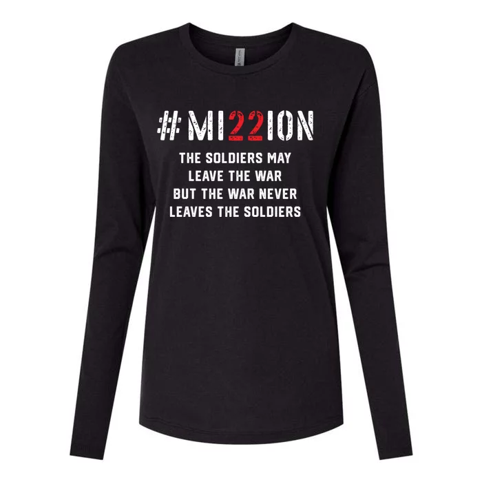 Mission Save 22 A Day Veteran Lives Suicide Awareness Ptsd Cute Gift Womens Cotton Relaxed Long Sleeve T-Shirt